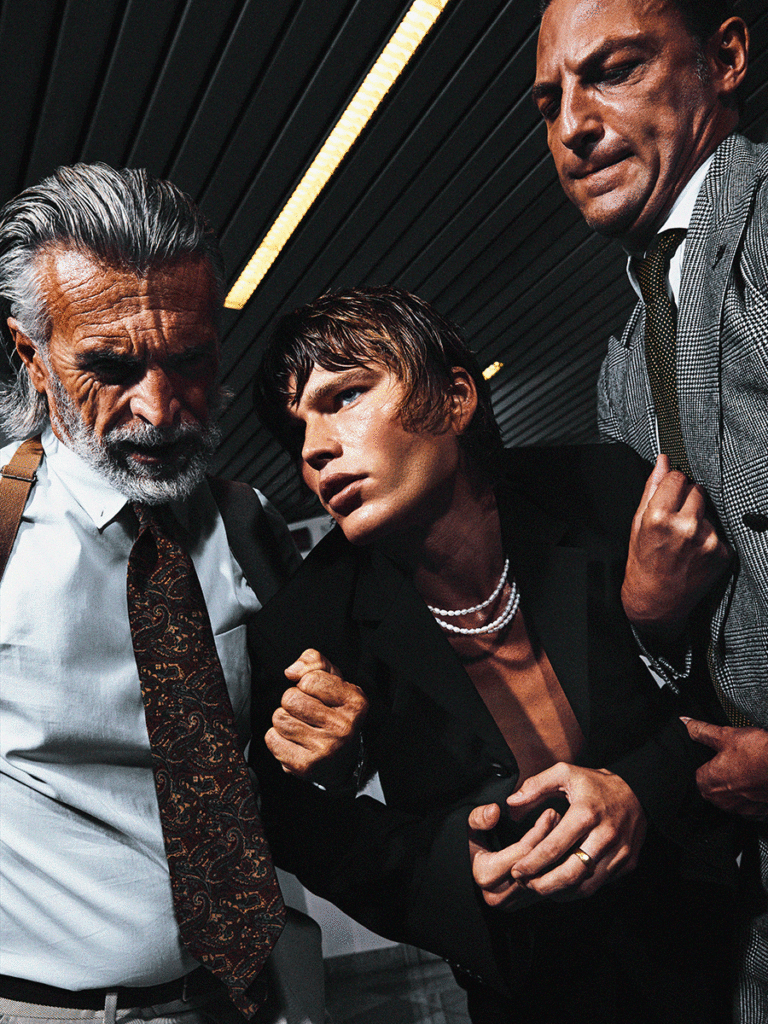 l'officiel hommes italia - Jordan Barrett - photographer Steve Harnacke - styling andrea colace - hair francesco avolio - makeup claudia malavasi - wm-artist management - w-mmanagement