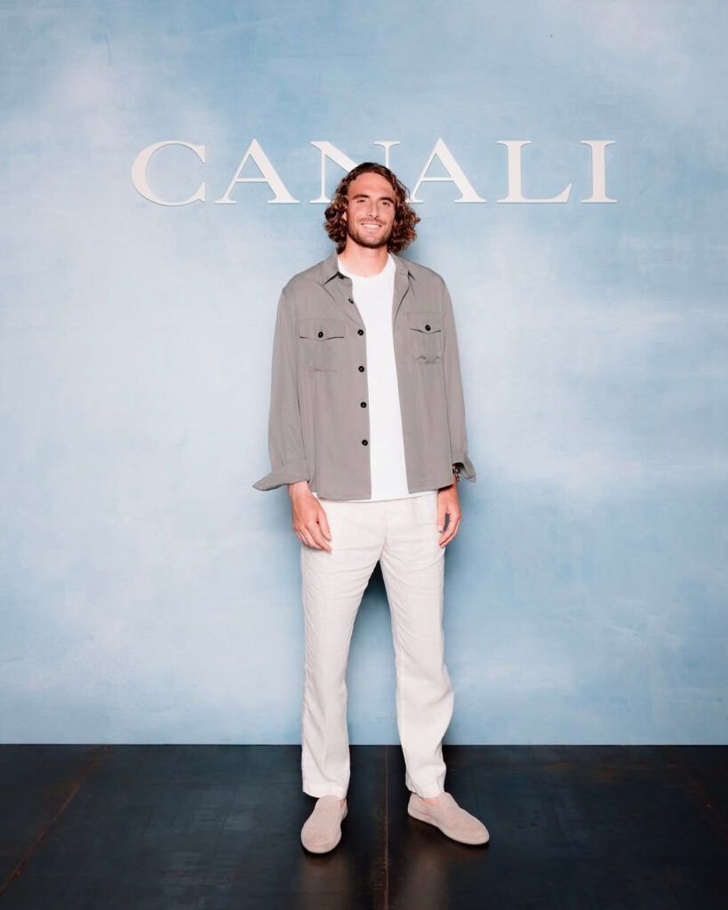 Stefanos Tsitsipas - canali presentation - hair francesco avolio - makeup claudia malavasi - w-mmanagement - wm-artist management - milano